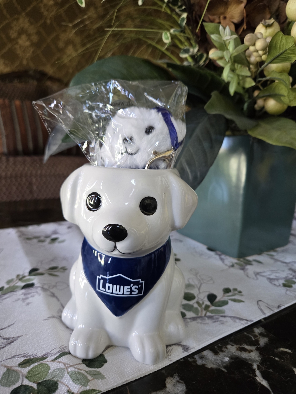 NEW Lowe's 2026 Limited Edition Puppy Planter/treat Jar & Plush Keychain Set